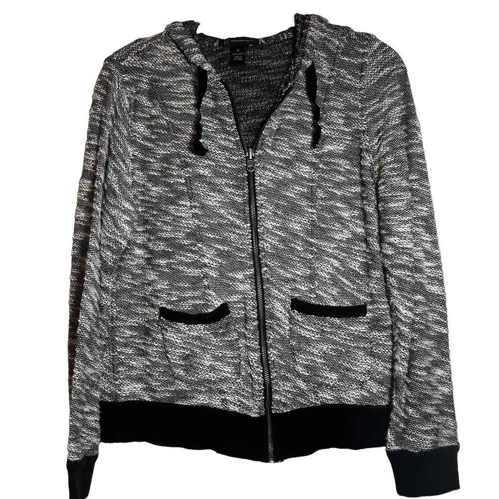 INC International Concepts Cotton Marled Zip Up Hoodie Knit Sweater‎ Sz Medium